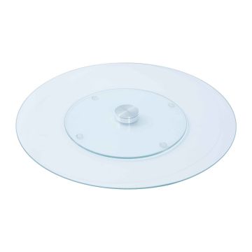 35cm rotating glass Lazy Susan with gourmet dish