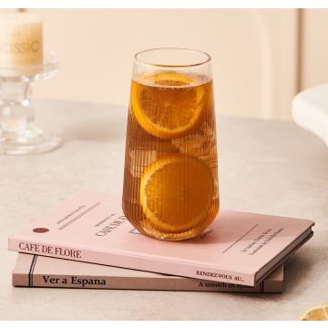 Striped Highball drinking cocktail borosilicate glasses