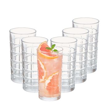 Eden & Willow Crystal Clear Highball Drinking Glasses for Cocktails and Whisky
