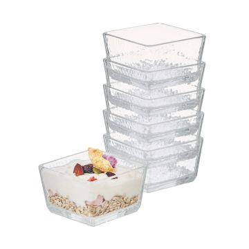 Set of 6 Small Glass Bowls for Dessert, Snacks, Dips and Sauces Mini glass dessert bowls