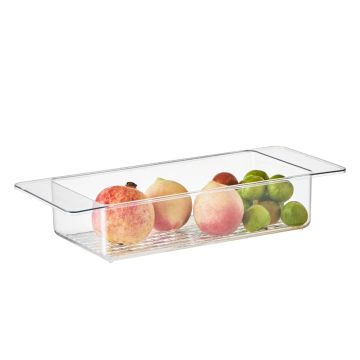 Clear Plastic Over The Sink Colander Strainer Basket for washing vegetables and draining pasta