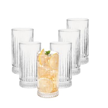 Set of 6 Timeless Ribbed Highball Glasses