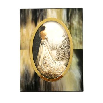 Stone Pattern Round Photo Frame