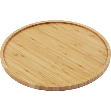 Round organising bamboo tray for candles, perfume bottles , tea time