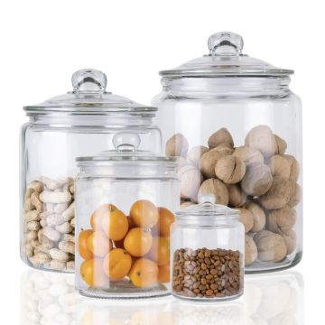 Clear Glass Food Storage Containers with Sealed Lids for Kitchen Organisation