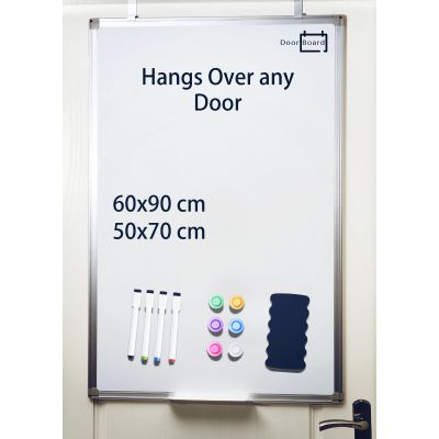 DoorBoard Magnetic Whiteboard with Aluminum Frame and Accessories